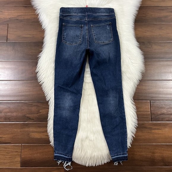 Spanx Women's Size Medium Distressed Medium Wash Ankle Skinny Jegging Jeans - Picture 8 of 10